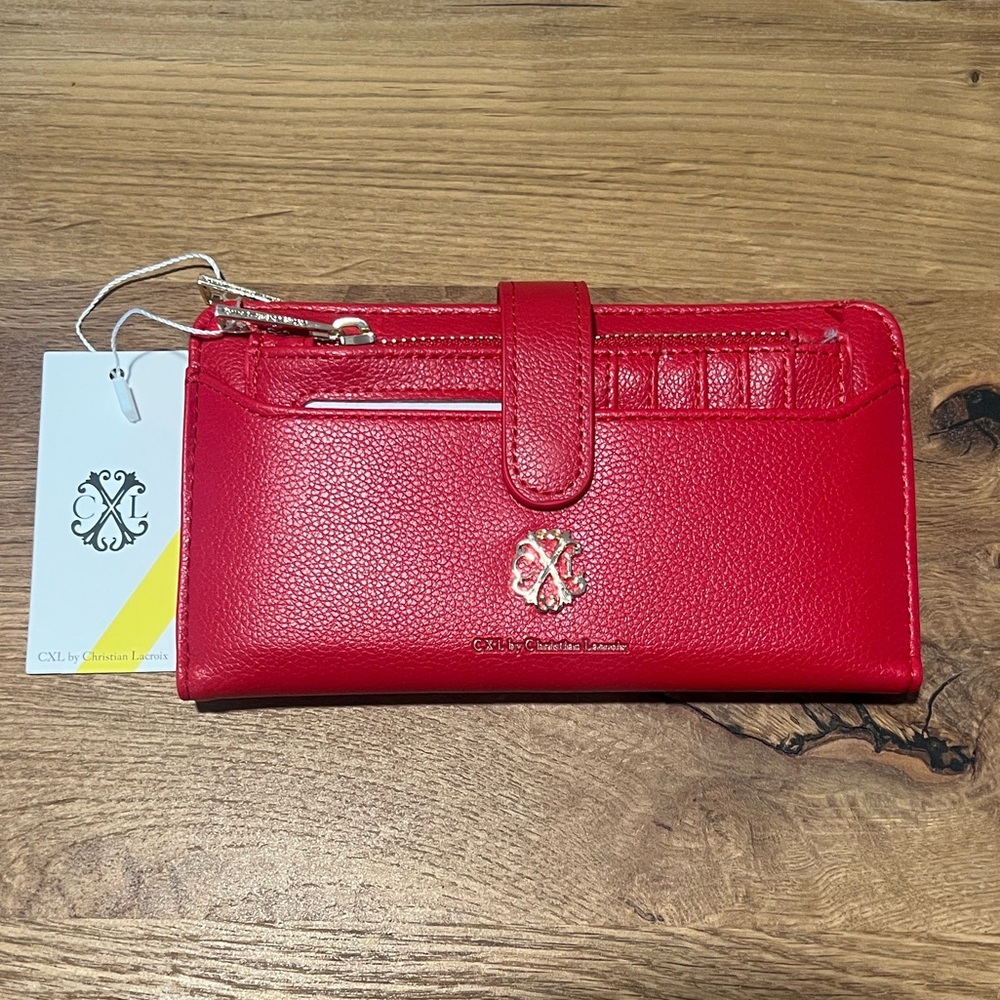 NWT CXL by Christian Lacroix Red Bryce Pebble Zipper Wallet Reg. $48 - Picture 12 of 12
